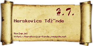 Herskovics Tünde névjegykártya